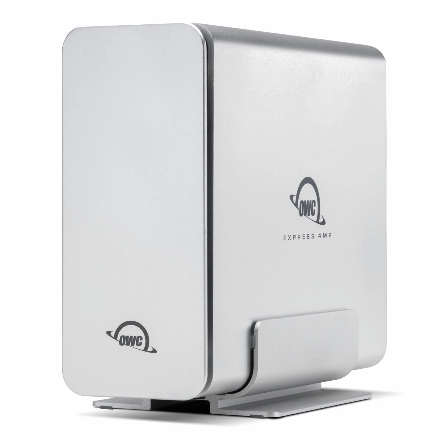 OWC Express 4M2 USB4 Boîtier 4 emplacements NVMe M.2 2230/2242/2280 SSD | Jusqu'à 3200Mo/s | Raid 0/1/4/5/10/JBOD | Compatible Mac/PC | Aluminium | Silencieux | Câble USB-C Inclus | sans SSD