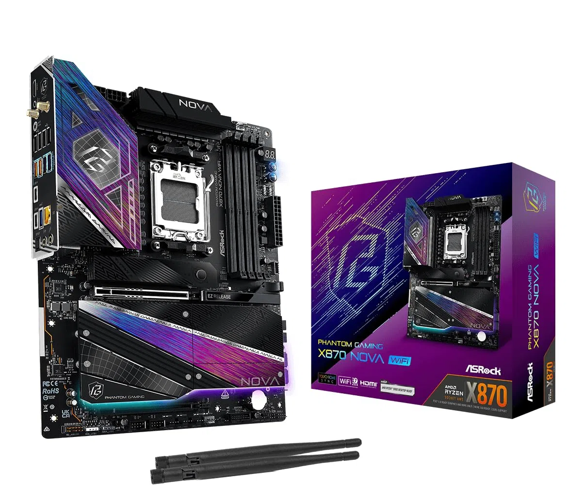 ASRock X870 Nova WiFi AM5 ATX HDMI/USB-C DDR5 - AMD Sockel AM5 (Ryzen Zen4) - ATX (90-MXBT20-A0UAYZ)