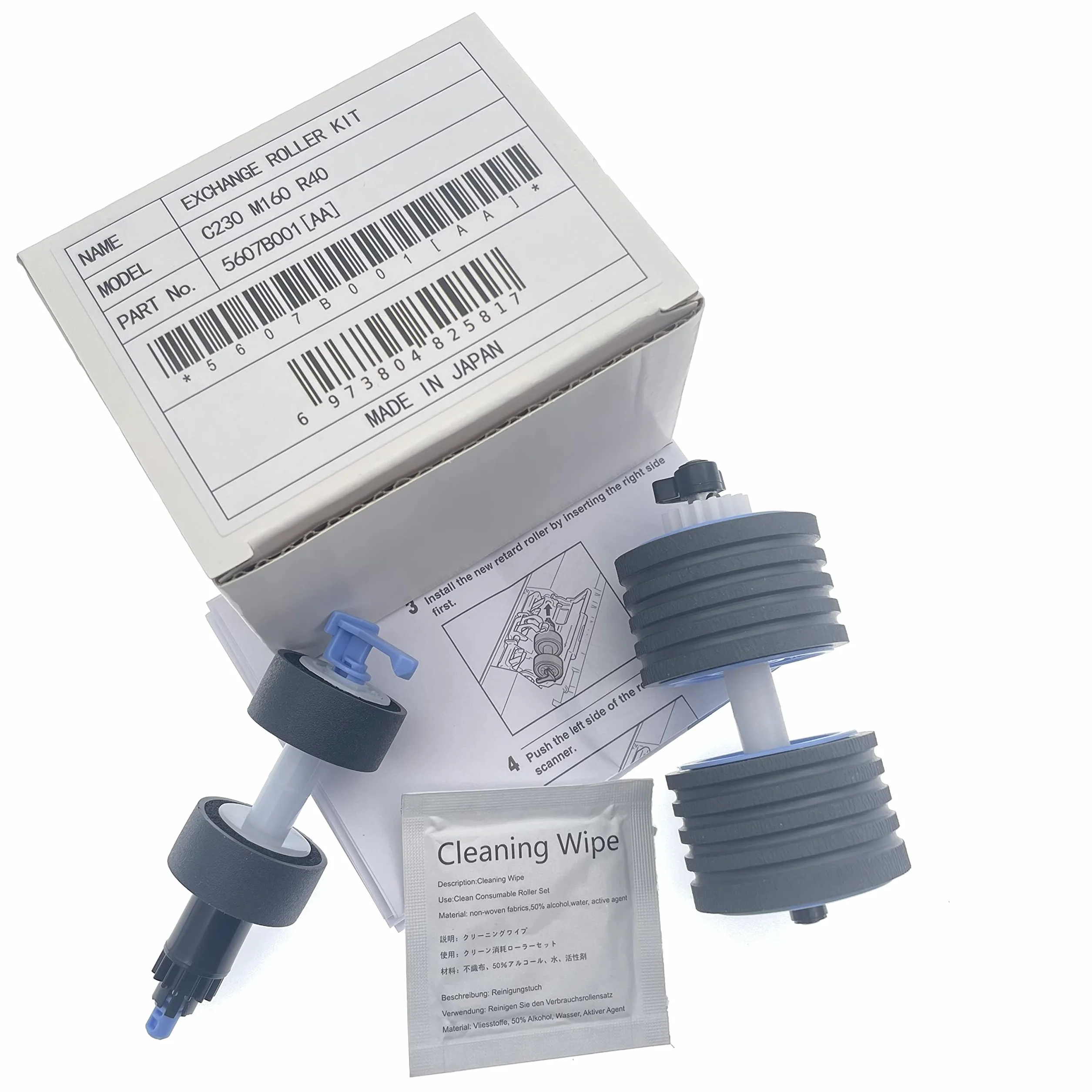 5607B001 0697C003 Rouleau d'alimentation Rouleau d'échange Compatible avec Canon DR-C230 DR-C240 DR-M160 DR-M160II DR-M260 DR-S130 S150 R40 R50 ScanFront 400